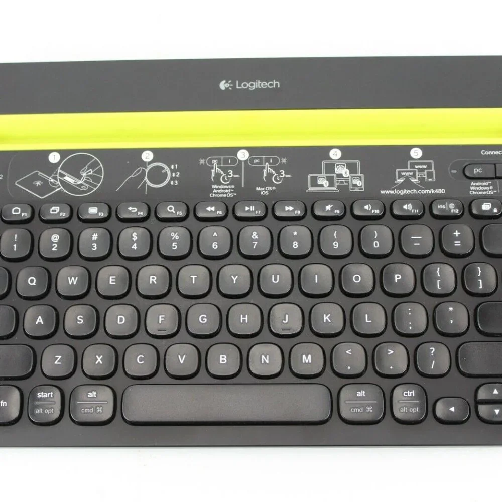 Logitech K480 920-006342 Black Bluetooth Wireless Mini Multi-Device Keyboard
